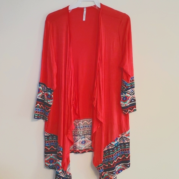 Women's Open-front Pink Cardigan - Picture 2 of 4